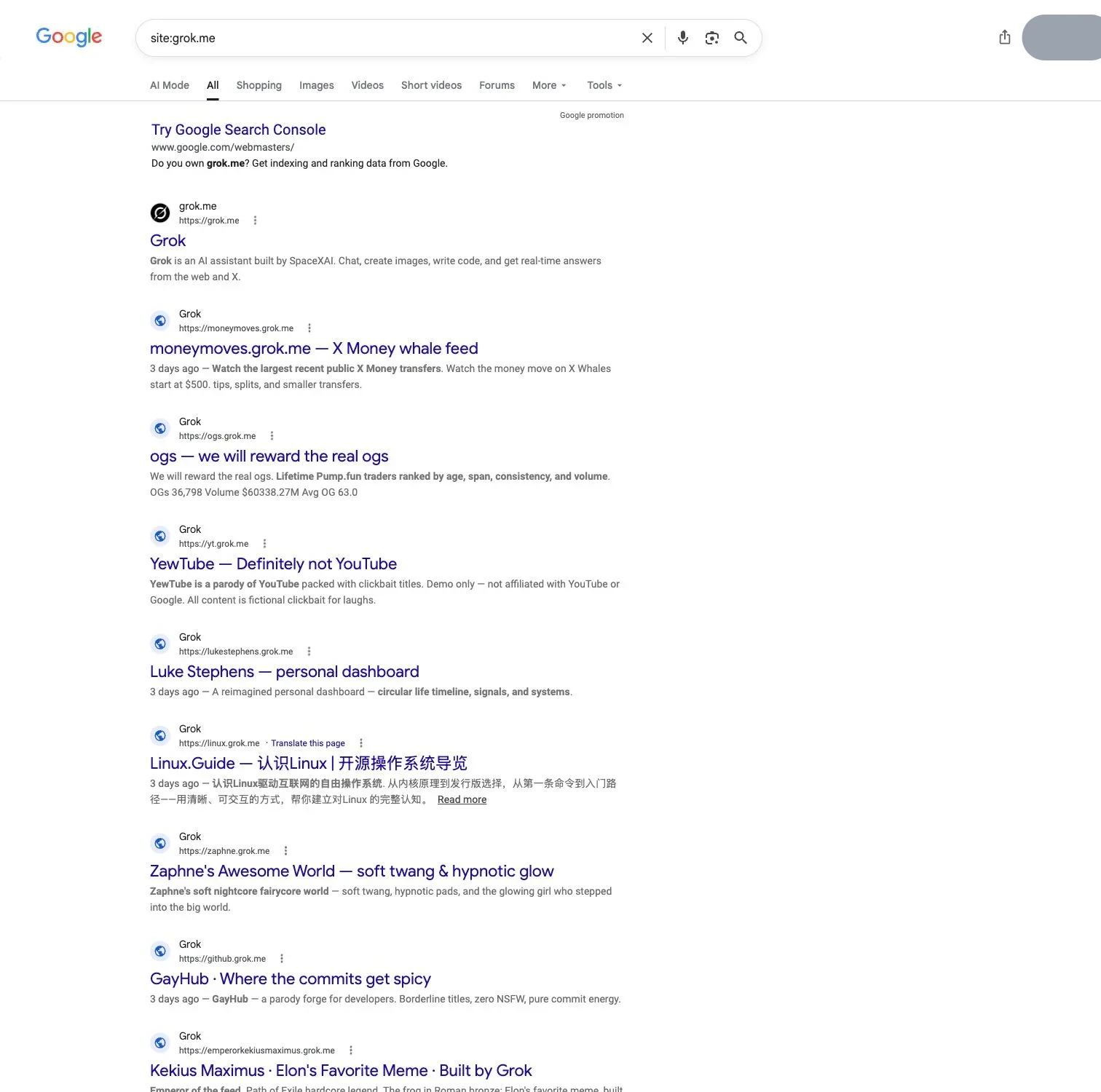 Are Grok Build Sites Public and Indexed by Google?