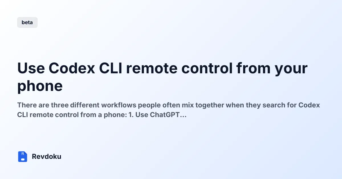 Use Codex CLI remote control from your phone