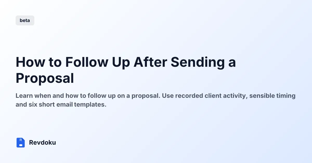 How to Follow Up After Sending a Proposal
