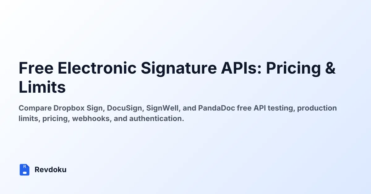Free Electronic Signature APIs: Pricing & Limits