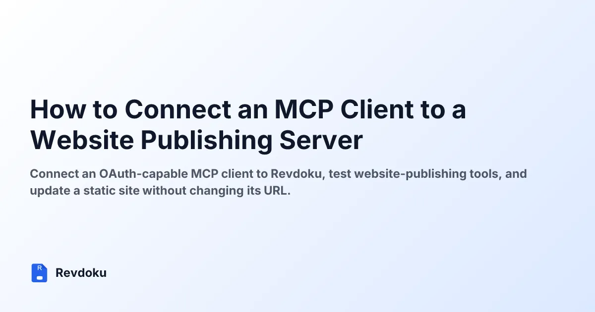How to Connect an MCP Client to a Website Publishing Server