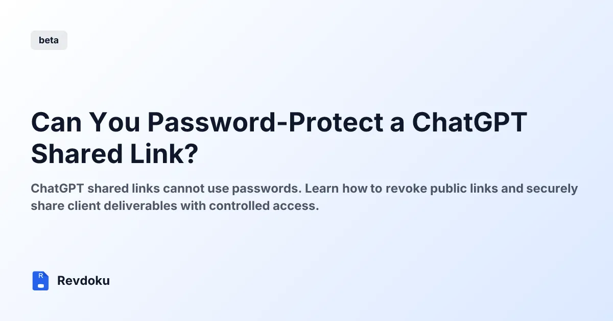 Can You Password-Protect a ChatGPT Shared Link?