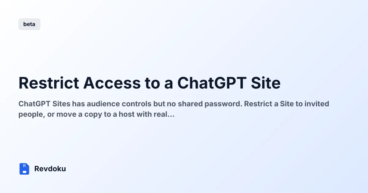 Restrict Access to a ChatGPT Site