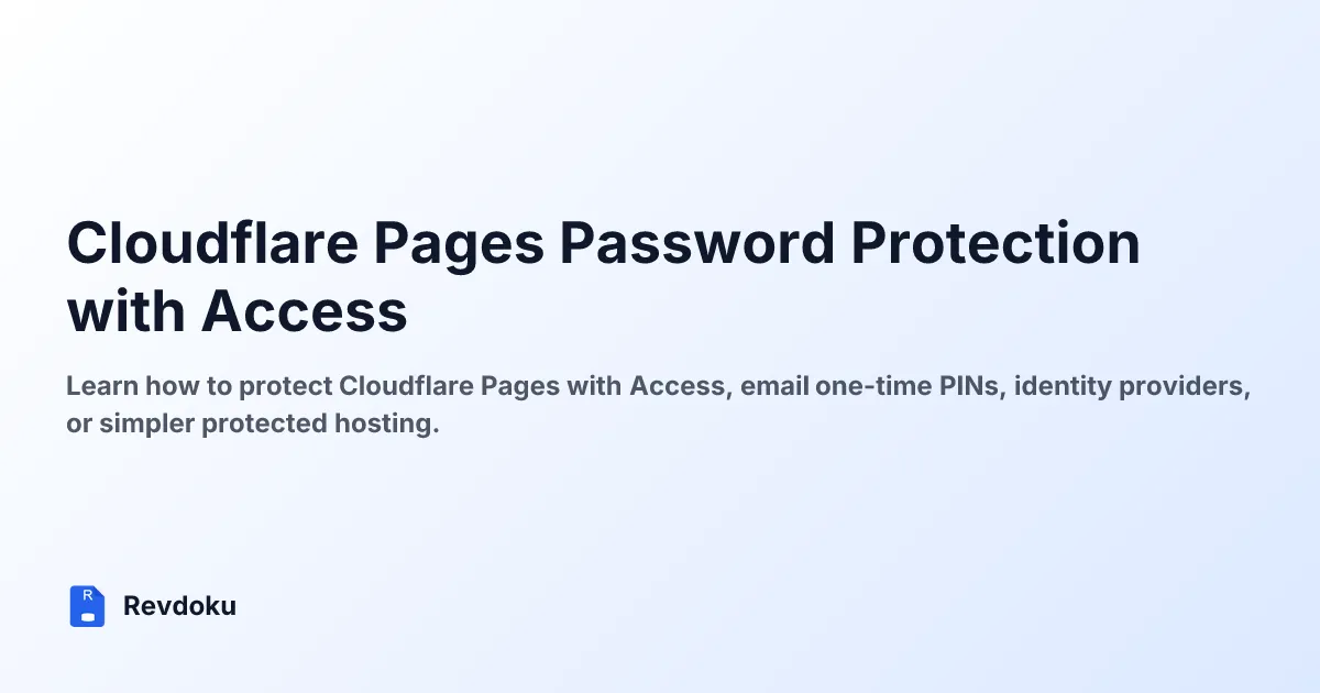 Cloudflare Pages Password Protection with Access