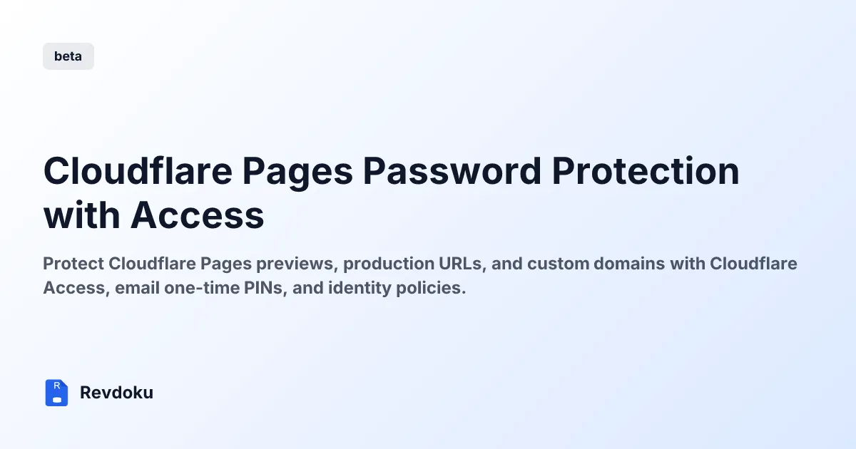 Cloudflare Pages Password Protection with Access