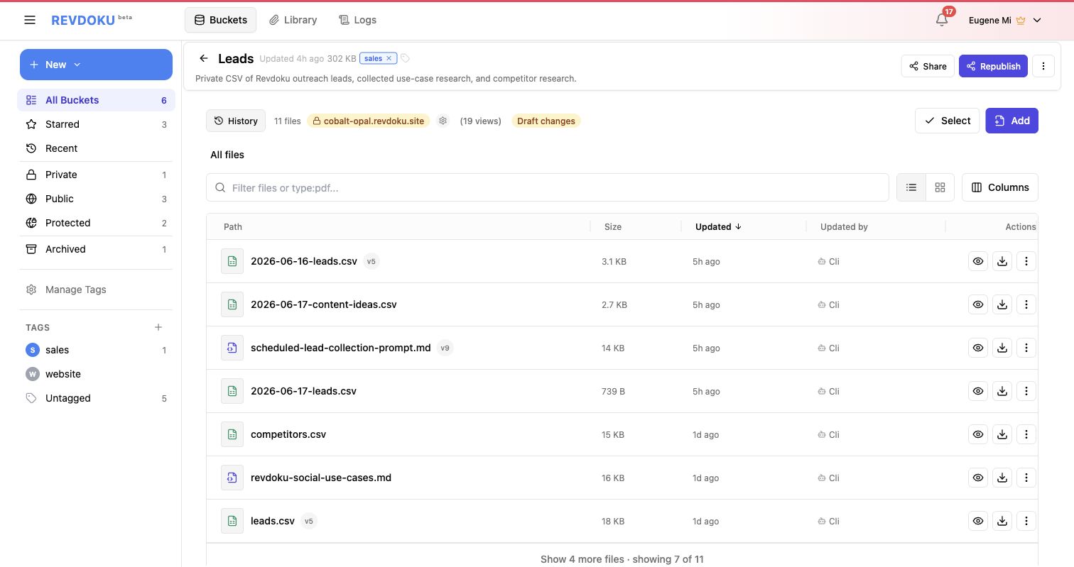 Live settings entry in the bucket header