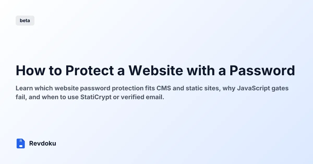 How to Protect a Website with a Password