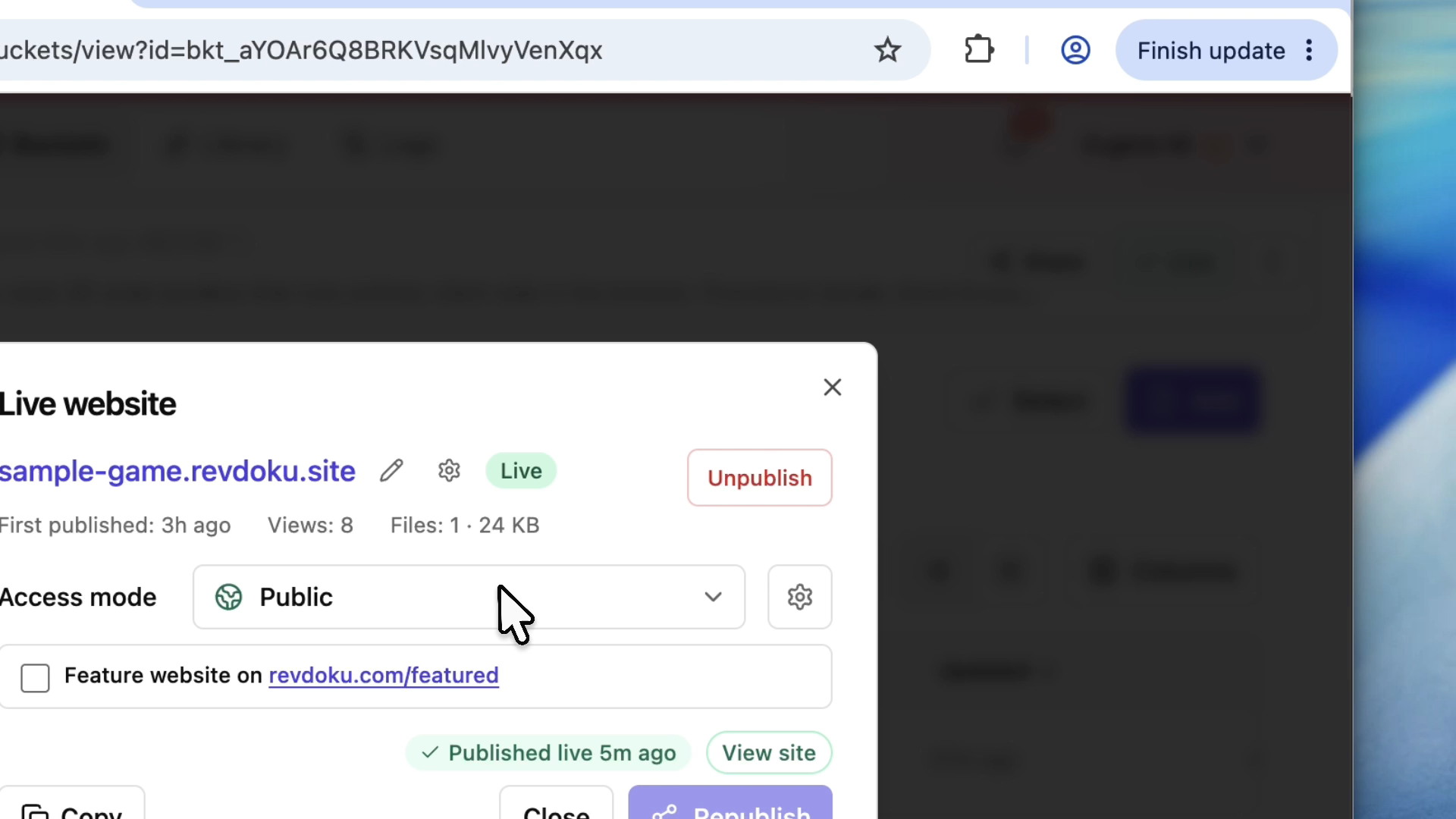 Password settings for an interactive review site