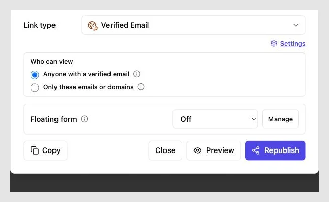 Revdoku verified-email access settings