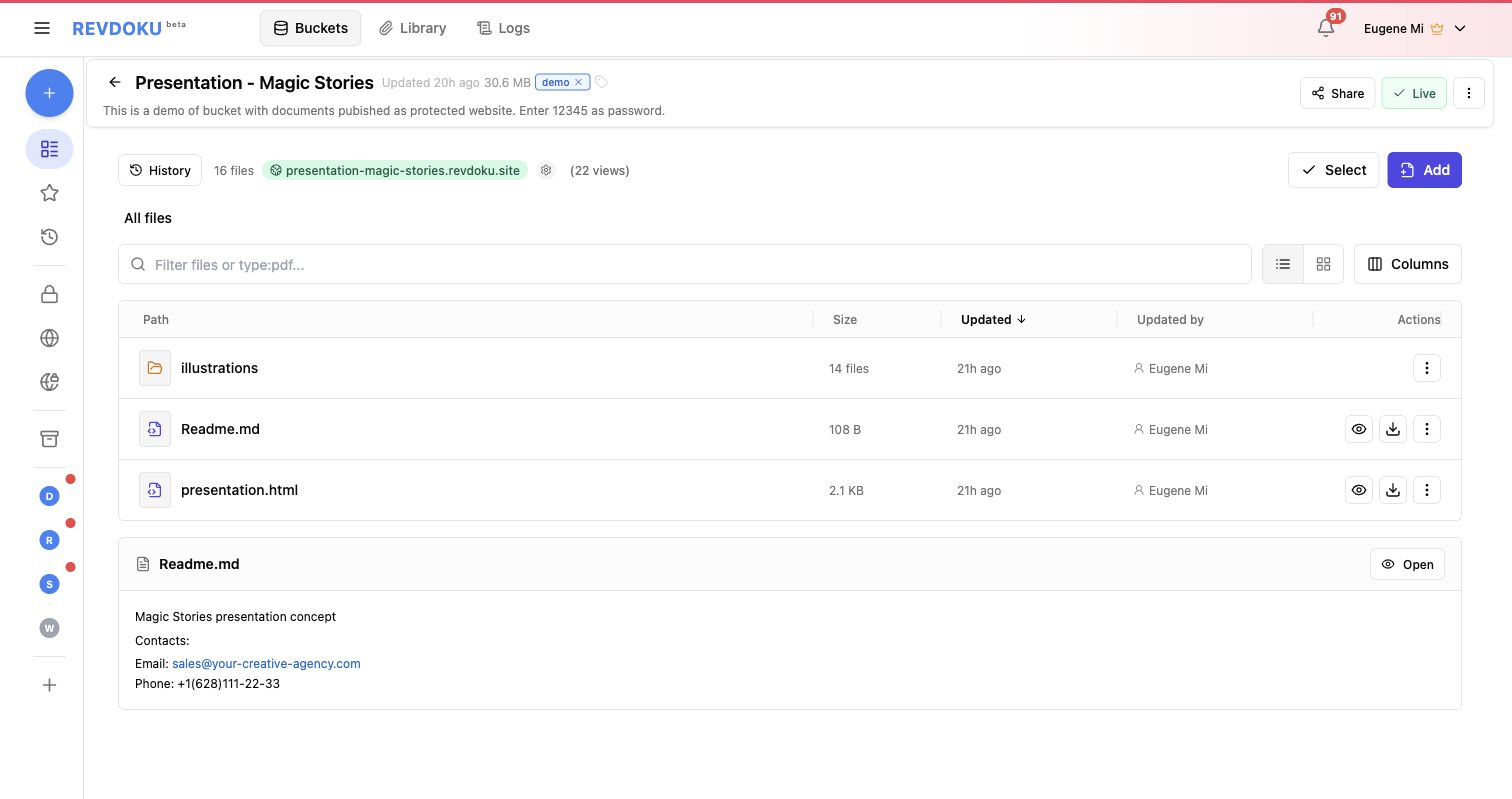 Publish a Document Folder as a Revdoku Website