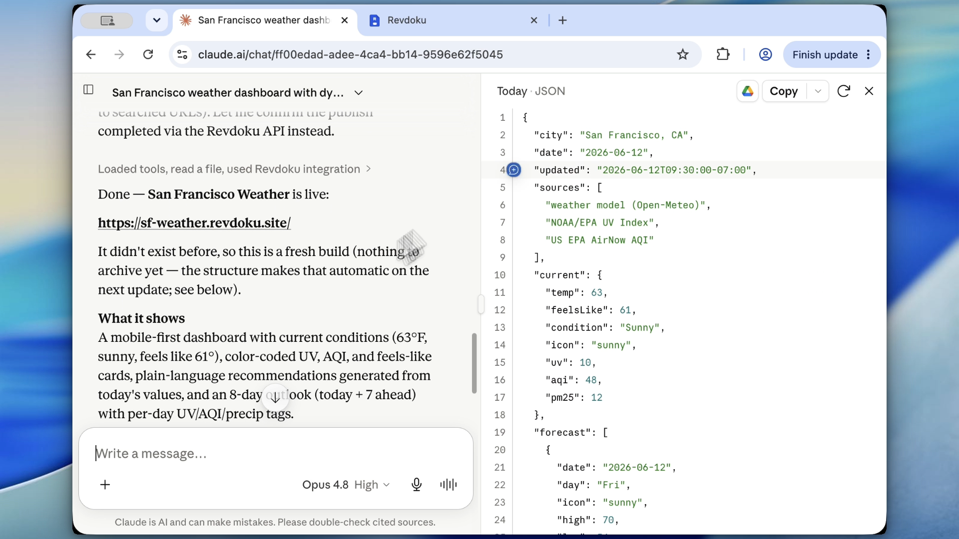 Agent prepares website files and data