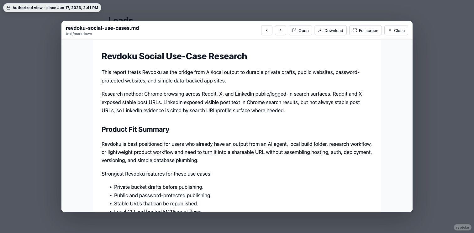 Protected Markdown preview