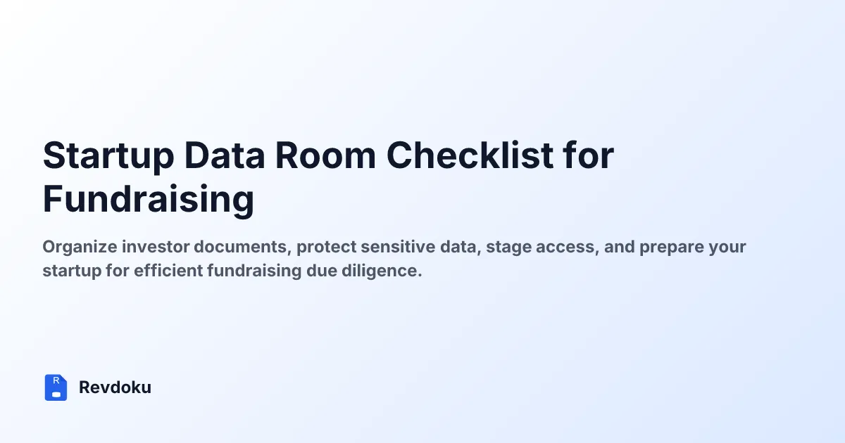 Startup Data Room Checklist for Fundraising