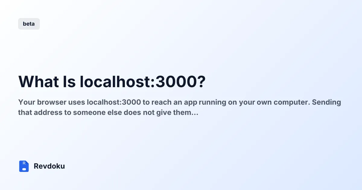 What Is localhost:3000?