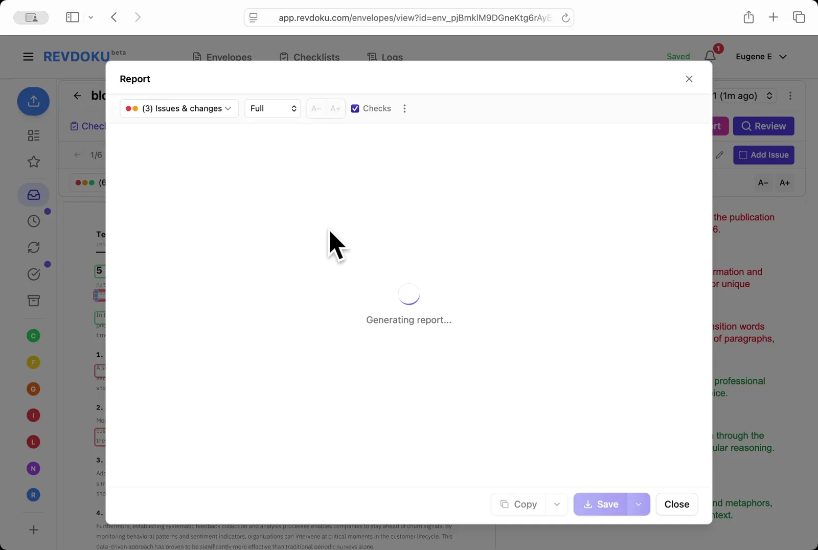 Filter to passed checks. Pick Passed to see what the article got right — the tone is professional and consistent, the text flows logically, and idioms like fall behind their competitors are used correctly