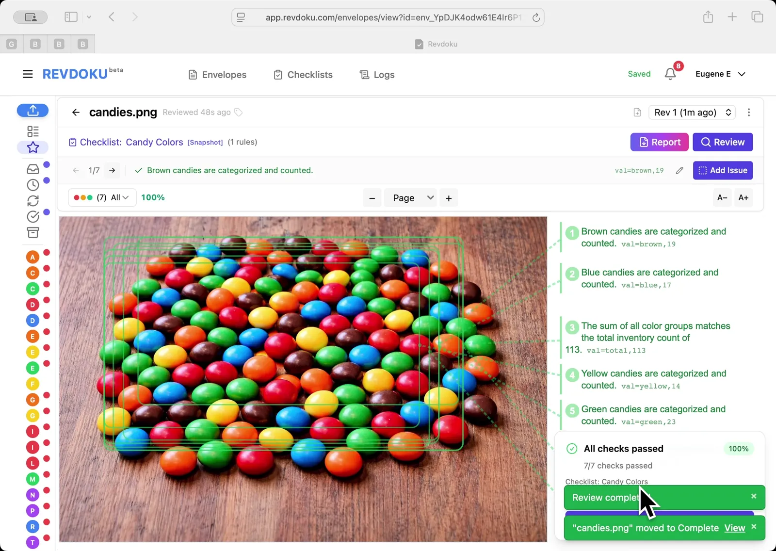 Read the per-color breakdown.