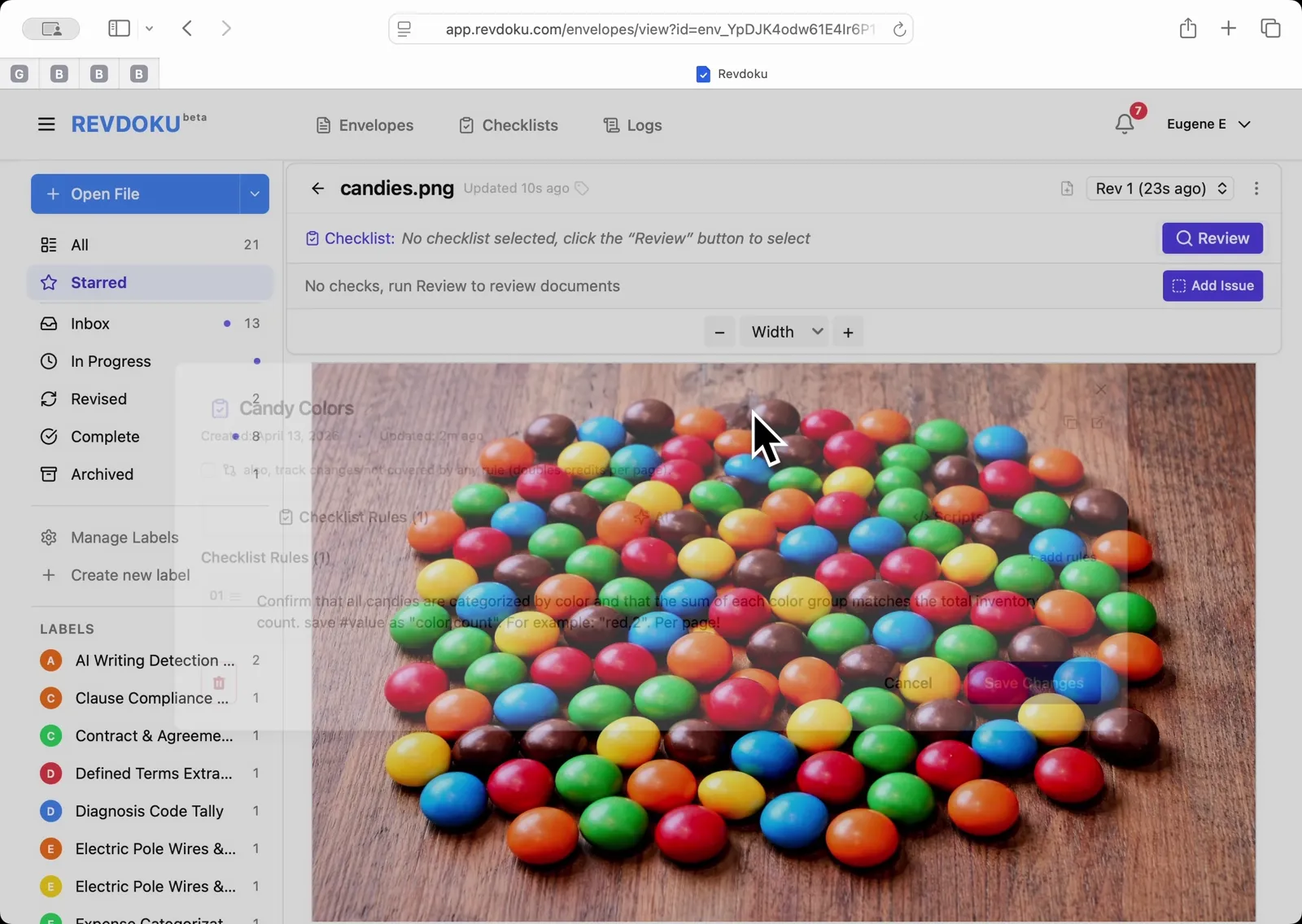 Write the checklist rule.
