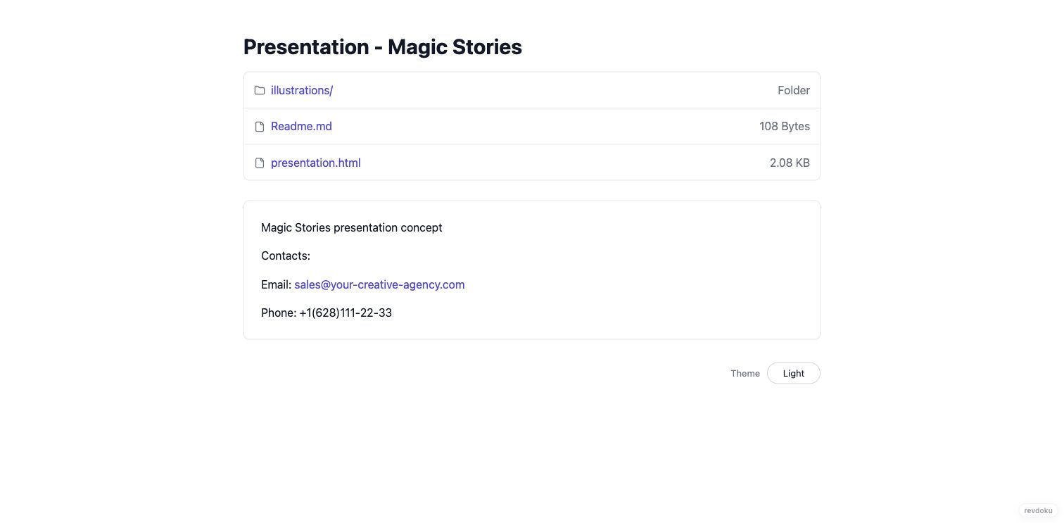 A proposal folder published as a clean Revdoku live link