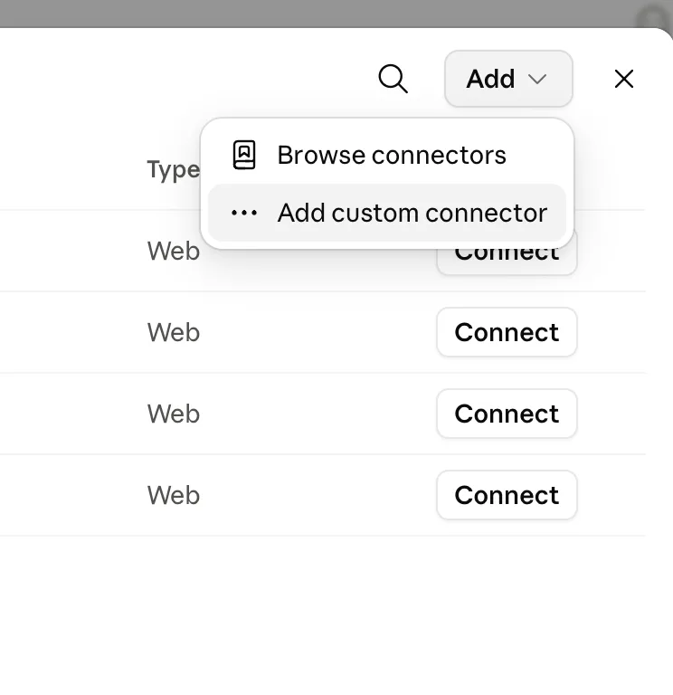 Add custom connector