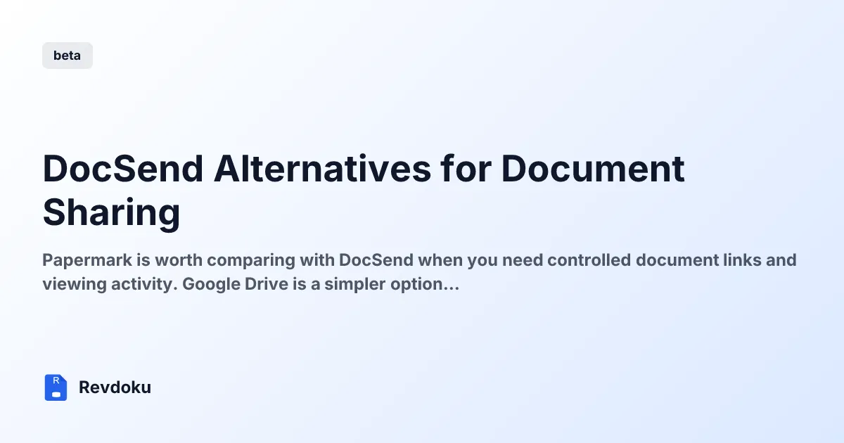 DocSend Alternatives for Document Sharing