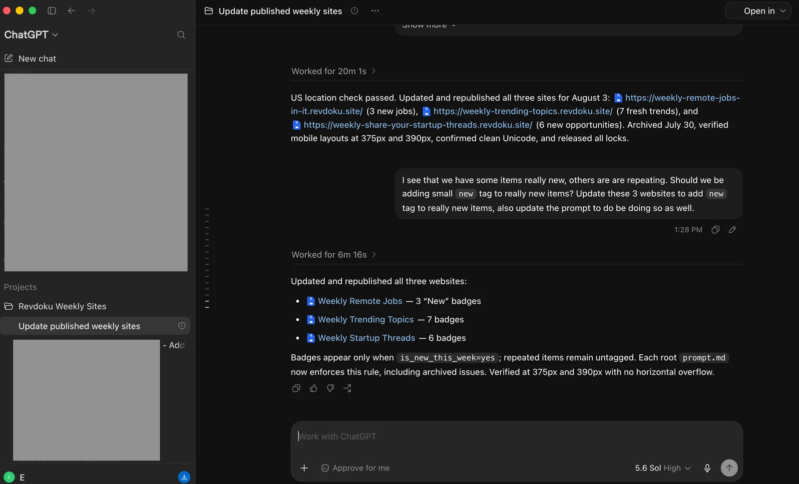 How We Update Three Weekly Websites Automatically with ChatGPT and Revdoku