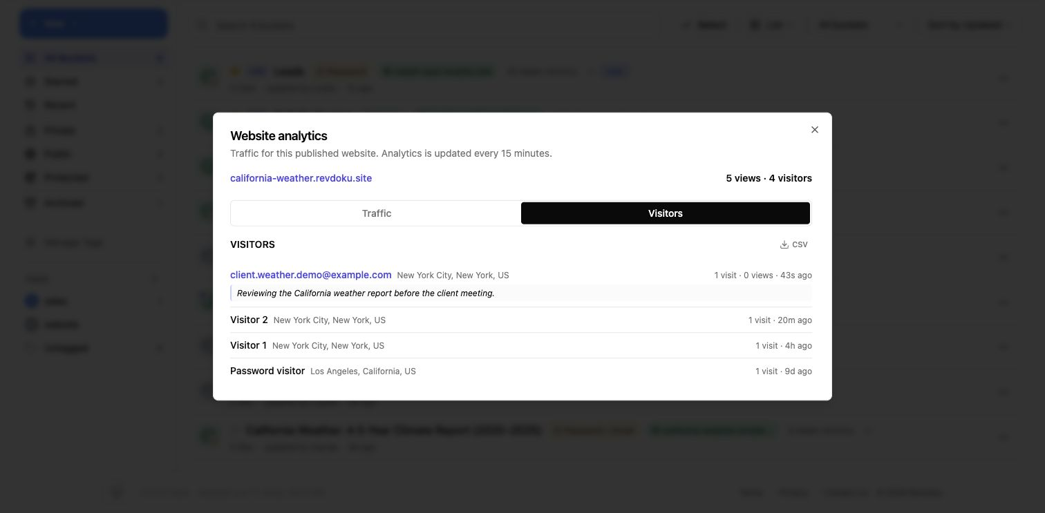 Email captured in Revdoku analytics