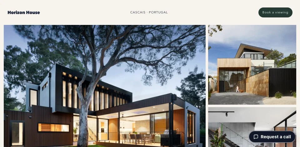 Screenshot of the property listing demo