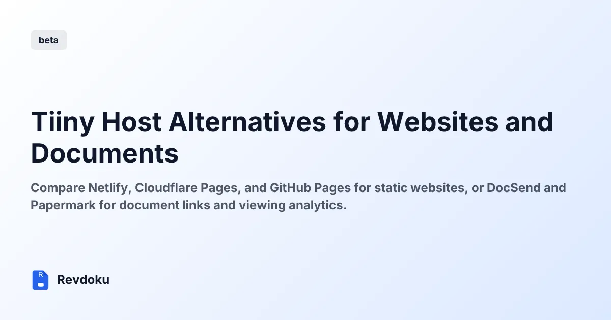 Tiiny Host Alternatives for Websites and Documents